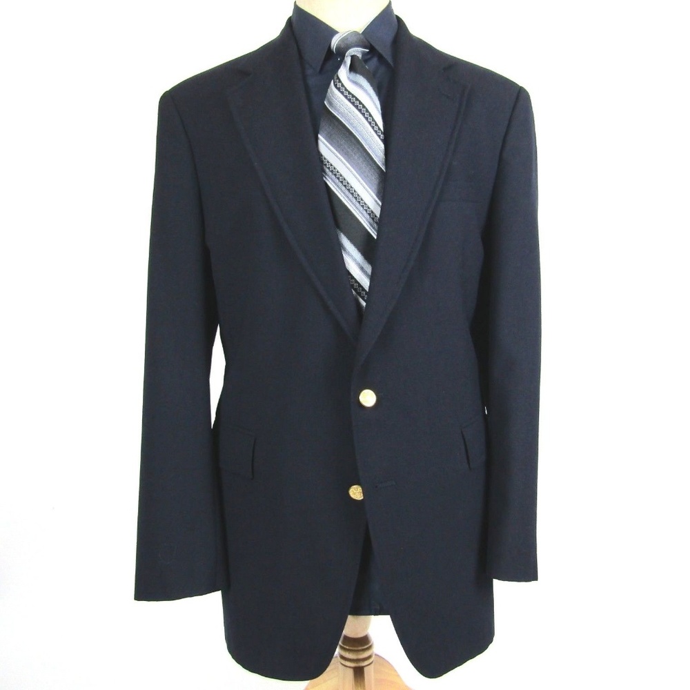 Evan-Picone 44L Gold Buttons Blazer Sport Coat